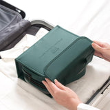 Borsa da toilette da viaggio pieghevole con vista frontale – Borsa da toilette da viaggio pieghevole Stirage Treasur House™ | Sogaïa