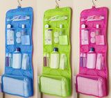Trousse de toilette de voyage femme à suspendre bleu marine vue de face – Trousse de Toilette de Voyage Femme à Suspendre | Sogaïa
