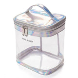 Trousse de toilette transparente avion bleu vue de face – Trousse de Toilette Transparente Avion | Sogaïa