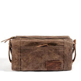 Vintage black toiletry bag front view – Vintage Toiletry Bag | Sogaïa