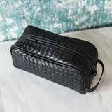 Trousse de Toilette Cuir Tressé Homme