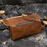 Trousse de toilette cuir vintage lifestyle – Trousse de Toilette Cuir Vintage Vintime™ | Sogaïa