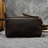 Trousse de toilette cuir vintage marron vue de face – Trousse de Toilette Cuir Vintage Vintime™ | Sogaïa