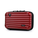 Minimalist cranberry makeup bag front view – Minimalist Hard Shell Makeup Bag | Sogaïa
