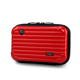 Minimalist red makeup bag front view – Minimalist Hard Shell Makeup Bag | Sogaïa