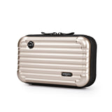 Minimalist bronze makeup bag front view – Minimalist Hard Shell Makeup Bag | Sogaïa