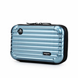 Minimalist white makeup bag front view – Minimalist Hard Shell Makeup Bag | Sogaïa