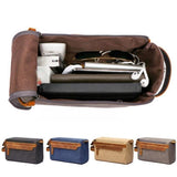 Trousse de toilette vintage pour homme vue de face – Trousse de Toilette Vintage Homme Toile et Cuir | Sogaïa