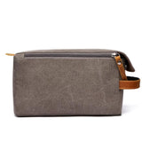 Trousse de toilette vintage pour homme ouverte – Trousse de Toilette Vintage Homme Toile et Cuir | Sogaïa