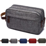 Men's double zip toiletry bag, front view – Men's Double Zip Toiletry Bag | Sogaïa