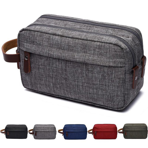 Trousse de toilette homme double zip vue de face – Trousse de Toilette Homme Double Zip | Sogaïa