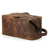 Trousse de toilette cuir personnalisable vue de face – Trousse de Toilette Cuir Personnalisable Sogaïa™ | Sogaïa