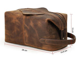 Trousse de toilette cuir personnalisable ouverte – Trousse de Toilette Cuir Personnalisable Sogaïa™ | Sogaïa
