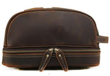Trousse de toilette cuir homme vue de profil – Trousse de Toilette Cuir Homme Sogaïa™ | Sogaïa