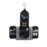 Trousse de toilette à suspendre triple compartiment gris vue de face – Trousse de Toilette à Suspendre Triple Compartiment Tuowang™ | Sogaïa