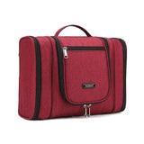 Trousse de toilette à suspendre triple compartiment rouge vue de face – Trousse de Toilette à Suspendre Triple Compartiment Tuowang™ | Sogaïa