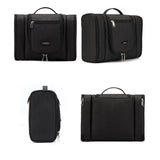 Trousse de toilette à suspendre triple compartiment bordeaux vue de face – Trousse de Toilette à Suspendre Triple Compartiment Tuowang™ | Sogaïa