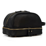 Trousse de toilette cuir homme cognac vue de face – Trousse de Toilette Cuir Homme Sogaïa™ | Sogaïa