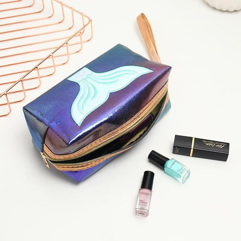 Trousse de maquillage sirène vue de profil – Trousse de Maquillage Sirène | Sogaïa