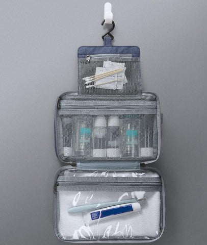 Trousse de toilette avec crochet vue de face – Trousse de Toilette avec Crochet Travelsky™ | Sogaïa