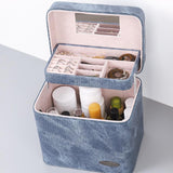 Vanity trousse de toilette rigide bleu vue de face – Vanity Trousse de Toilette Rigide Kaxi™ | Sogaïa