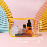 Colorful transparent toiletry bag profile view – Colorful Transparent Toiletry Bag | Sogaïa
