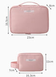 Trousse de toilette rectangulaire femme corail vue de face – Trousse de Toilette Rectangulaire pour Femme Makeup Beauty™ | Sogaïa