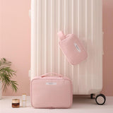 Trousse de toilette rectangulaire femme rose vue de face – Trousse de Toilette Rectangulaire pour Femme Makeup Beauty™ | Sogaïa