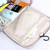 Trousse de toilette grande ouverture avec crochet vue de profil – Trousse de Toilette Grande Ouverture avec Crochet | Sogaïa