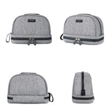 2-compartment toiletry bag in navy blue, front view – Tuowang™ 2-Compartment Toiletry Bag | Sogaïa