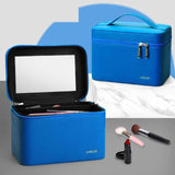 Vanity maquillage rigide grand miroir bleu vue de face – Vanity Maquillage Rigide Grand Miroir Caseley™ | Sogaïa