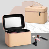 Vanity maquillage rigide grand miroir rose vue de face – Vanity Maquillage Rigide Grand Miroir Caseley™ | Sogaïa