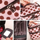 Trousse de toilette femme plusieurs compartiments gris vue de face – Trousse de Toilette pour Femme avec Plusieurs Compartiments | Sogaïa