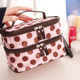Trousse de toilette femme plusieurs compartiments bleu vue de face – Trousse de Toilette pour Femme avec Plusieurs Compartiments | Sogaïa