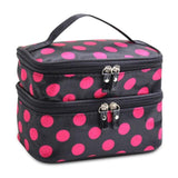 Trousse de toilette femme plusieurs compartiments noir vue de face – Trousse de Toilette pour Femme avec Plusieurs Compartiments | Sogaïa