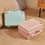 Green and pink travel vanity suitcase front view – Travel Vanity Suitcase | Sogaïa