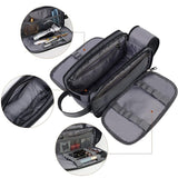 Trousse de toilette homme double compartiment noir vue de face – Trousse de Toilette Homme Double Compartiment | Sogaïa