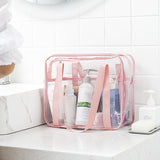 Bolsa de toalete grande transparente aberta – Bolsa de toalete grande transparente | Sogaia