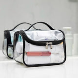 Trousse de toilette transparente cabine noir vue de face – Trousse de Toilette Transparente pour Cabine | Sogaïa