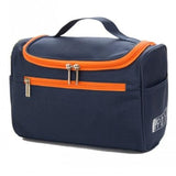 Toiletry bag with navy blue hanging hook front view – Toiletry bag with hanging hook | Sogaïa