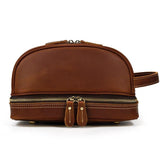 Trousse de toilette cuir homme bleu vue de face – Trousse de Toilette Cuir Homme Sogaïa™ | Sogaïa
