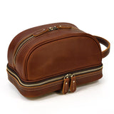 Trousse de toilette cuir homme noir vue de face – Trousse de Toilette Cuir Homme Sogaïa™ | Sogaïa