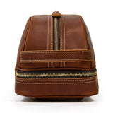 Trousse de toilette cuir homme bleu vue de profil – Trousse de Toilette Cuir Homme Sogaïa™ | Sogaïa