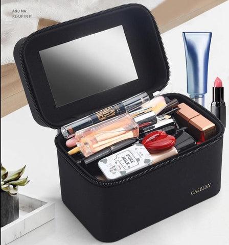 Vanity maquillage rigide grand miroir vue de profil – Vanity Maquillage Rigide Grand Miroir Caseley™ | Sogaïa