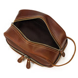 Trousse de toilette cuir homme vert vue de profil – Trousse de Toilette Cuir Homme Sogaïa™ | Sogaïa
