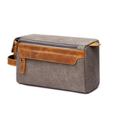 Trousse de Toilette Vintage Homme Toile et Cuir | Sogaïa