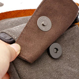 Trousse de toilette vintage pour homme marron vue de face – Trousse de Toilette Vintage Homme Toile et Cuir | Sogaïa